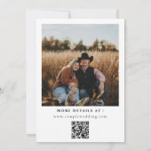 Invitation Minimalist Western Rustic Photo Qr Code Wedding (Dos)