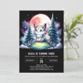 Invitation Minimalist Whimsical Wolf Birthday (Debout devant)