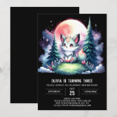 Invitation Minimalist Whimsical Wolf Birthday (Devant / Derrière)