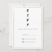 Invitation Minimalist white and gold typography RSVP (Devant)