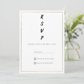 Invitation Minimalist white and gold typography RSVP (Debout devant)