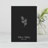 Invitation Minimalist White branches and Leaves for Wedding (Debout devant)