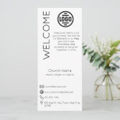 Invitation Minimalist White Church Connection Card (Debout devant)