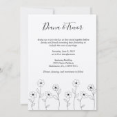Invitation Minimalist Wild Flowers Wedding Monogram Design (Dos)