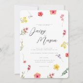 Invitation Minimalist Wildflower Botanical Wedding with photo (Devant)