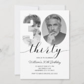 Invitation Minimaliste 30e anniversaire Trente photo (Devant)