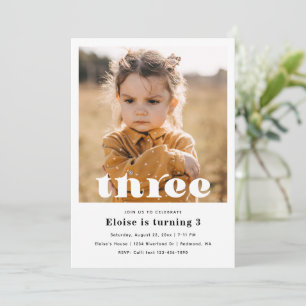 Invitation minimaliste 3e anniversaire   3e annive