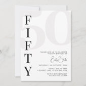 Invitation minimaliste 50ème anniversaire de fête (Devant)