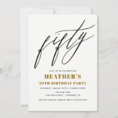 Invitation minimaliste 50ème anniversaire de fête (Devant)