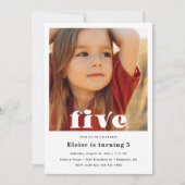 Invitation minimaliste 5e anniversaire | 5e annive (Devant)