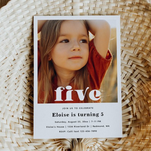 Invitation minimaliste 5e anniversaire | 5e annive