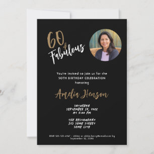 Invitation Minimaliste 60 ans et Fabuleux Photo 60e Anniversa