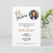Invitation Minimaliste 60 et fabuleuse photo 60e anniversaire (Debout devant)