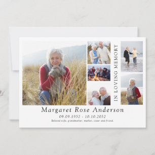 Invitation Minimaliste 6 Photo Bereavement Merci funéraire