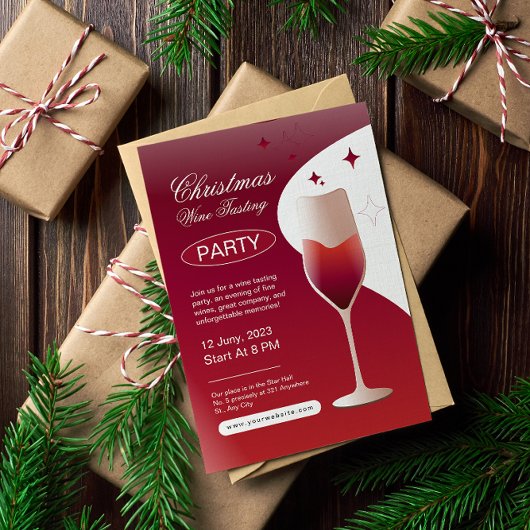 Invitation minimaliste à déguster des vins de Noël