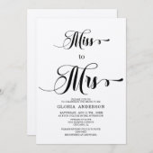 Invitation minimaliste à la douche nuptiale (Devant / Derrière)