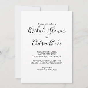 Invitation minimaliste à la douche nuptiale