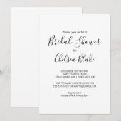Invitation minimaliste à la douche nuptiale (Devant / Derrière)