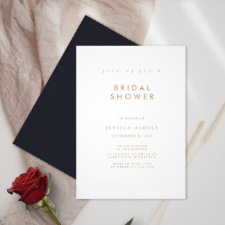 Invitation minimaliste à la douche nuptiale