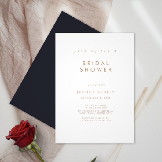 Invitation minimaliste à la douche nuptiale