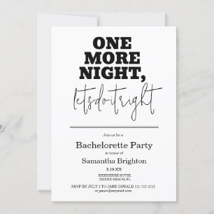 Invitation minimaliste à la fête de bachelorette