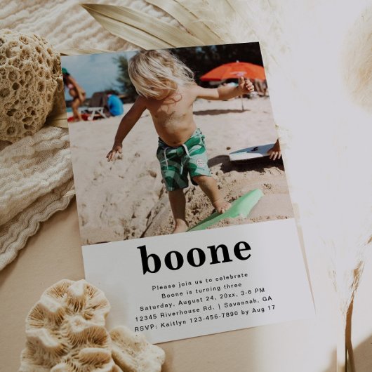 Invitation minimaliste à l'anniversaire de la phot