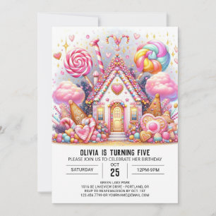 Invitation Minimaliste adorable Candyland Digital Anniversair