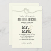 Invitation Minimaliste attachant le mariage nautique de noeud (Devant / Derrière)