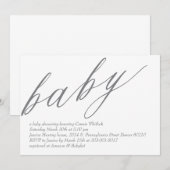 Invitation minimaliste au Baby shower (Devant / Derrière)