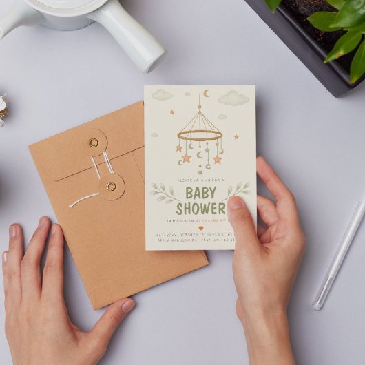 Invitation minimaliste au Baby shower