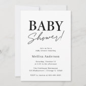 Invitation minimaliste au Baby shower (Devant)
