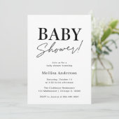 Invitation minimaliste au Baby shower (Debout devant)