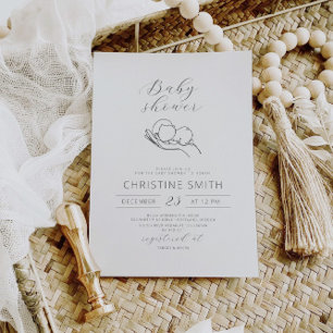 Invitation minimaliste au Baby shower d'art