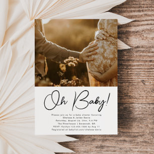 Invitation minimaliste au Baby shower photo