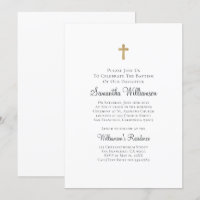 Minimaliste avec Faux Gold Cross Baptismal