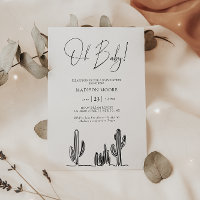 Minimaliste Baby Shower Cactus Line Art Désert