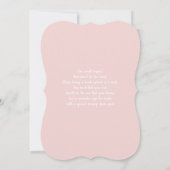 Invitation minimaliste Baby shower fille (Dos)