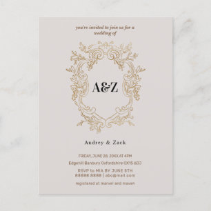 Invitation minimaliste Beige Douche nuptiale
