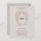 Invitation minimaliste Beige Douche nuptiale (Devant / Derrière)