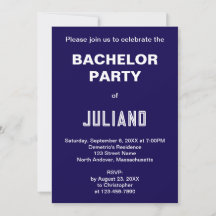 Invitation minimaliste bleu foncé pour enterrement