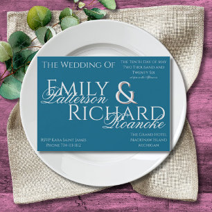 Invitation Minimaliste Bohème Coloré Turquoise Profond