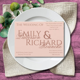 Invitation minimaliste bohème colorée rose