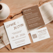 Invitation Minimaliste Boho Élégant Écriture Mariage