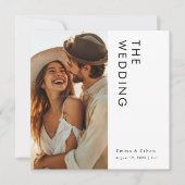 Invitation minimaliste Boho Photo Wedding (Devant)