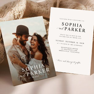 Invitation minimaliste Boho Photo Wedding