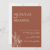 Invitation Minimaliste Boho Terracotta Burnt Orange Mariage (Devant)