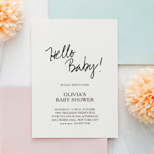 Invitation Minimaliste Bonjour Bébé Baby Shower