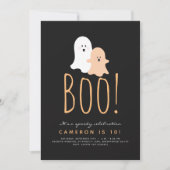 Invitation minimaliste Boo Cute Ghost Halloween (Devant)