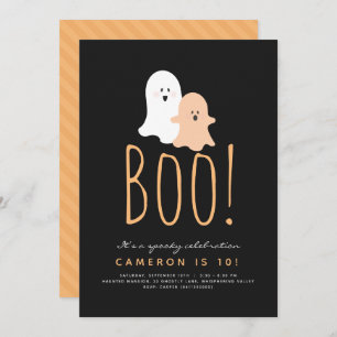 Invitation minimaliste Boo Cute Ghost Halloween