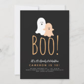 Invitation minimaliste Boo Cute Ghost Halloween (Devant)